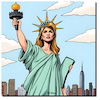Cartoon: Missing Melania (small) by A Human tagged trump,melania,statue,bronze,slowenien,ljubljana,usa,slovenia