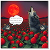 Cartoon: Schlafstörungen (small) by A Human tagged erdbeermond,schlafstörungen,einschlafen,wölfe,heulen,erdbeeren,vollmond,biorhythmus,melatonin,hormone