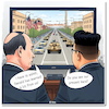Cartoon: Trumps B-day (small) by A Human tagged militärparade,washington,soldaten,panzer,parade,geburtstag,trump,usa,jubiläum,armee,friedensnobelpreis,soldiers,tanks,helicopters,birthday,party,army,putin,russia,korea