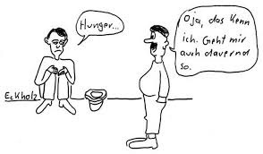 Cartoon: Hunger... (medium) by Kruscha1978 tagged bettler,dicker,männer,gesellschaft,hunger,armut,reichtum