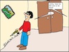 Cartoon: Bild an der Wand... (small) by Kruscha1978 tagged bild,tollpatsch,ungeschicktheit,mann,frau,ehe,familie,hobby,bastelei,heimwerken,schief