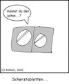 Cartoon: Scherztabletten... (small) by Kritzelfreak1978 tagged scherztabletten,wortspiel