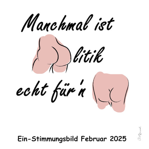 Cartoon: Ein-Stimmungsbild Februar 2025 (medium) by ArtyFicial tagged bundestagswahl,2025,stimmung,lage,national,international,deutschland