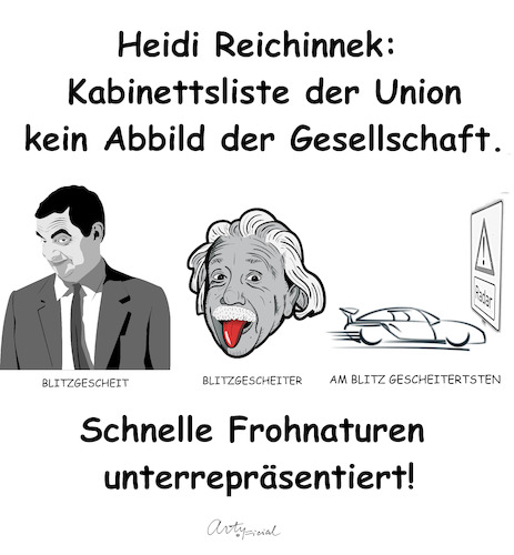 Cartoon: Irgendwer fehlt immer (medium) by ArtyFicial tagged cdu,merz,kabinett,kabinettsliste,liste,linke,kritik,armin
