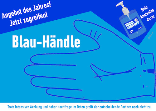 Cartoon: Keiner will Blau-Händle (medium) by ArtyFicial tagged bundestagswahl,2025