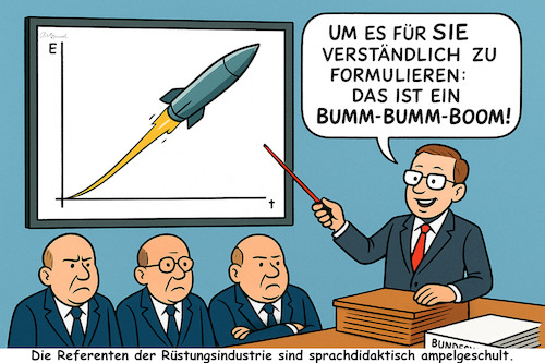 Cartoon: So kann man es auch sagen (medium) by ArtyFicial tagged zeitenwende,rüstung,ampel,scholz,begriff,semantik,sprache,didaktik