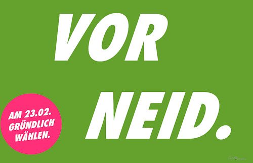 Cartoon: VOR NEID. (medium) by ArtyFicial tagged bundestagswahl,2025