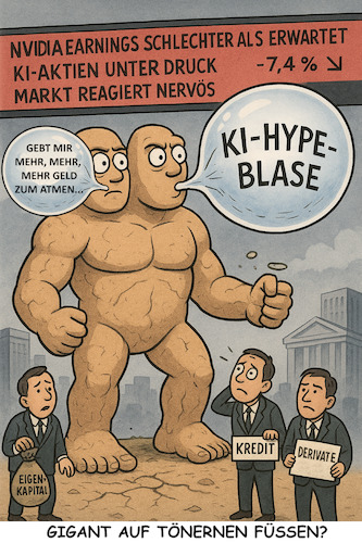 Cartoon: Wetten? (medium) by ArtyFicial tagged ki,ai,künstliche,intelligenz,artificial,intelligence,investment,blase,finanzierung,eigenkapital,kredite,derivate,investoren,lemminge,herde,fomo,fear,of,missing,out,börsen,gefahr,crash