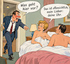 Cartoon: In flagranti (small) by ArtyFicial tagged mann,frau,schlafzimmer,geliebter,ehebruch,flagranti,ertappt,fremdgehen,affäre,1960er,aggression,eifersucht,rage,rasend,gelassen,gelassenheit,souverän,souveränität
