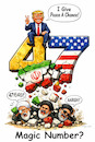 Cartoon: Magic Number 47 (small) by ArtyFicial tagged 47,usa,iran,president,potus,trump,mullah,regime,chamenei,terror,war,threat,golden,cruel,cruelty,death,revolution,protests,change,changes