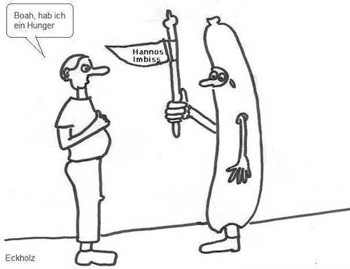 Cartoon: Hunger 2 (medium) by SMK tagged wurst,werbung,hunger,männer,mann,dicker,fettleibigkeit,adipositas,übergewicht,appetit,kannibalismus,gesellschaft,ernährung