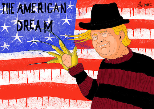 Cartoon: The American dream (medium) by Nicocomix tagged america,usa,trump,american,dream,nightmare