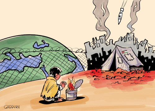 Cartoon: Gaza (medium) by Ahmad Qaddura tagged gaza