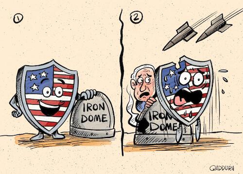 Cartoon: Iron Dome (medium) by Ahmad Qaddura tagged israel