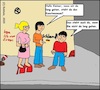 Cartoon: Wo ist das Kunstmuseum? (small) by Kritzeltonne tagged wegbeschreibung,mann,frau,junge,knabe,kunstmuseum,tourismus,stadt,stadtalltag,reisen