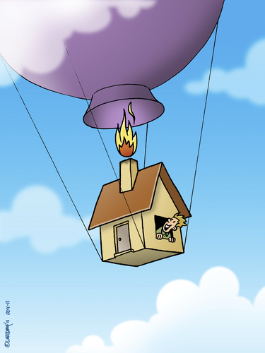 Cartoon: Heißluftballon (medium) by Rovey tagged aufstieg,hoch,flug,fantasie,utopisch,haus,abheben,oben,ballon,fliegen,himmel,wolken,ökologisch,heizung,heizkosten,verschwendung,energiesparen,effizienz,energie,heißluftballon,heißluftballon,energie,effizienz,energiesparen,verschwendung,heizkosten,heizung,ökologisch,himmel