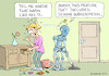 Cartoon: A stubborn robot (small) by Rovey tagged robot,vacuum,humanoid,service,stubbornness,starsinn,uncooperative,household,car,keys,searching,forgotten,lost,loss,stress,carelessness,housekeeper,woman,apartment,digitalization,subscription,features,cartoon,illustration,drawing,handmade,humanmade,handdrawn,ohneki,noai