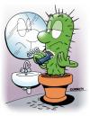 Cartoon: Der Kaktus (small) by Rovey tagged plants,pflanzen,kaktus,rasieren,morgentoilette,rasur,bad