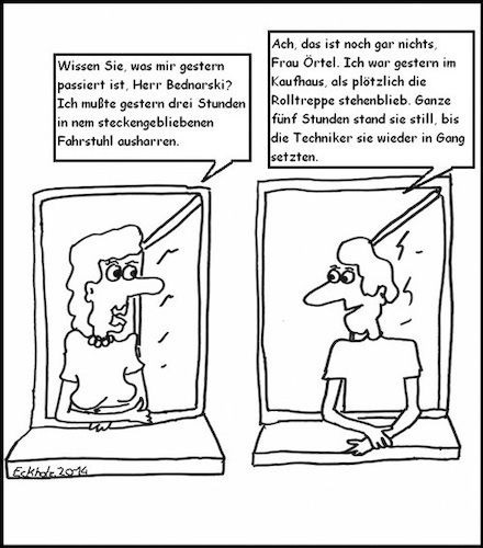 Cartoon: 3 Stunden - 5 Stunden (medium) by Wutkritzler78 tagged mann,frau,gespräch,gesellschaft,ignoranz,stillstand,störung,mobilität,stunden,warten