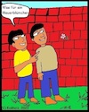 Cartoon: Was für ein Mauerblümchen (small) by Kritzelklops tagged männer,spott,mauerblümchen,sprache,sprichwort,mauer,blümchen,allegorie,sinnbild