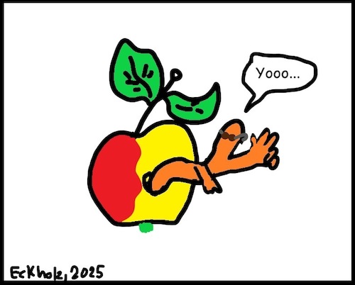 Cartoon: Yooo... (medium) by Kritzelsven tagged wurm,yooo,nonsens,quatsch