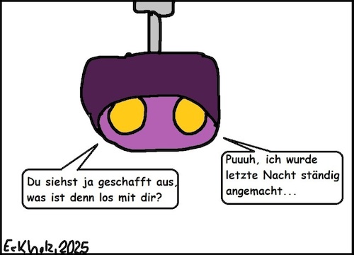 Cartoon: Geschafft... (medium) by Stiftquäler78 tagged geschafft,glühbirnen,lampe,anmachen,lichtschalter,birne,birnen