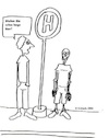 Cartoon: An der Bushaltestelle... (small) by Stiftquäler78 tagged bushaltetstelle,skelett,warten,tod,verspätung