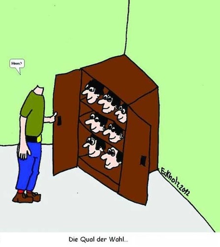 Cartoon: Die Qual der Wahl... (medium) by Kritzelhonk tagged kopf,köpfe,wahl,qual,sprichwort,mann,redensart,idiom,sprache