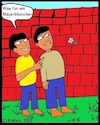 Cartoon: Was für ein Mauerblümchen (small) by Stiftzerbrecher tagged männer,spott,mauerblümchen,sprache,sprichwort,mauer,blümchen,allegorie,sinnbild