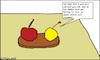 Cartoon: Absage... (small) by Sachsenbirne tagged apfel,marille,anmache,absage,flirt,balz