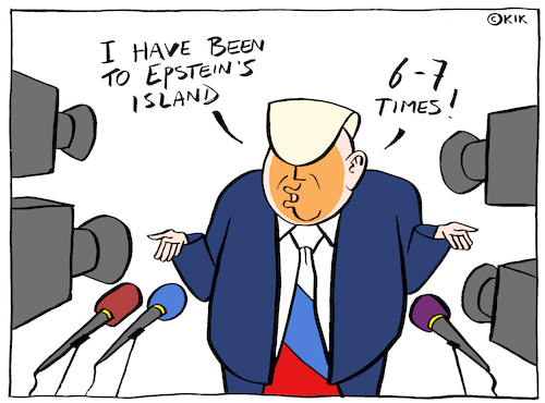 Cartoon: 6 7 (medium) by Kik tagged 67,epstein,trump,usa,abuse,island,maga