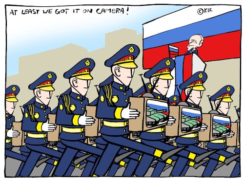 Cartoon: 9 May parade (medium) by Kik tagged russia,russland,parade,army,armee,tanks,tank,war,murder,soldier,russia,russland,parade,army,armee,tanks,tank,war,murder,soldier