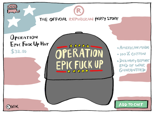 Cartoon: Cap (medium) by Kik tagged republican,epic,cap,iran,khamenei,usa,trump,war,republican,epic,cap,iran,khamenei,usa,trump,war