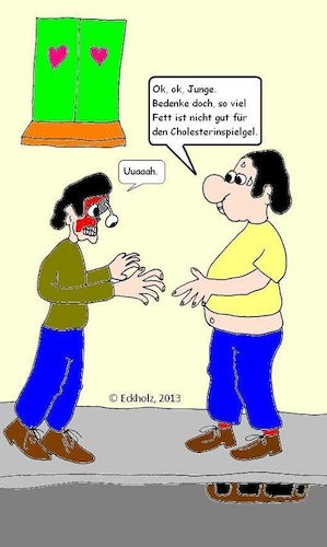 Cartoon: Cholesterin... (medium) by Mr Speck tagged zombie,männer,cholesterin,fett,fettleibigkeit,übergewicht,horror