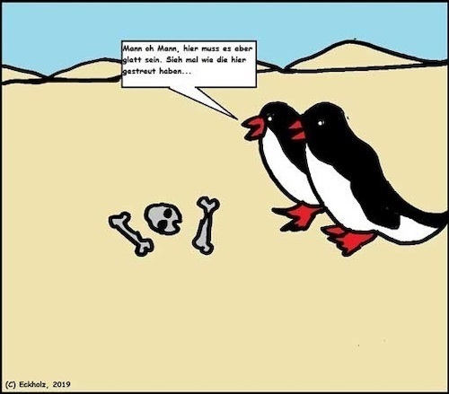 Cartoon: Glatt... (medium) by Mr Speck tagged pinguine,glatteis,wüste,sand,streuen,natur,tiere,klima,wetter,winter