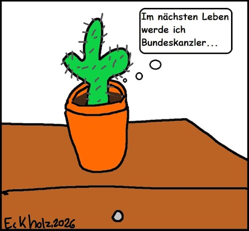 Cartoon: Im nächsten Leben... (medium) by Mr Speck tagged kaktus,gedanken,reinkarnation,pflanze