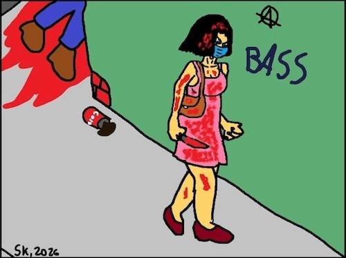 Cartoon: Psycho-Mädchen 1 (medium) by Mr Speck tagged psycho,psychologie,psychiatrie,mädchen,frau,mord,opfer,blut,splatter,gewalt,angriff,attacke,horror,verbrechen,untat