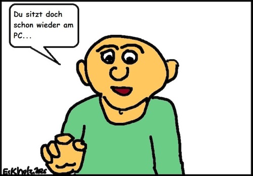 Cartoon: Schon wieder... (medium) by Mr Speck tagged mann,pc,ermahnung,rüge