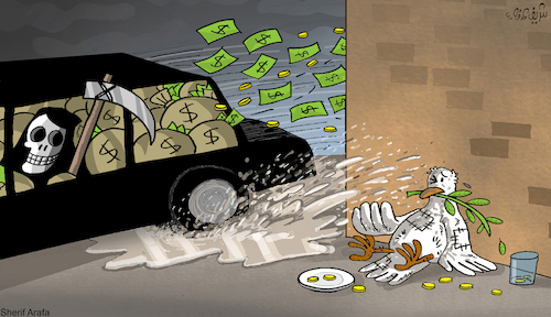 Cartoon: War and peace (medium) by Sherif Arafa tagged war
