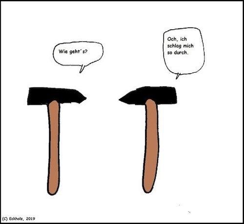 Cartoon: Wie gehts... (medium) by SMK1978 tagged hämmer,gesundheit,durchschlagen,befinden