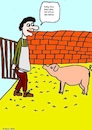 Cartoon: Nur das Beste... (small) by Kritzelspacko78 tagged schwein,mann,hunger,tierhaltung,schlachten,landwirtschaft,schlachter,gesellschaft