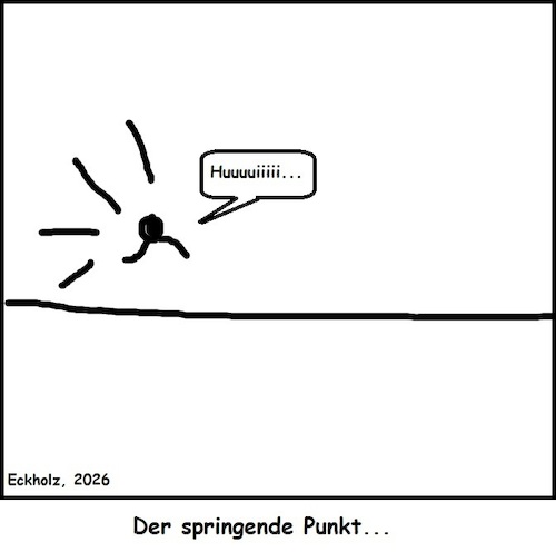 Cartoon: Der springende Punkt... (medium) by Klops tagged punkt,springen,sprichwort,allegorie,sinnbild,sprache