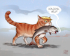 Cartoon: Big Catch (small) by Cyberwolf tagged trump,maduro,venezuela,crisis,dictator,putin,war,criminal,cat,fish,metaphor