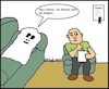 Cartoon: Angst... (small) by Kritzelpsycho tagged psychologe,psychotherapeut,angst,geist,sofa