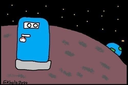 Cartoon: Ohne Worte (medium) by Pummel tagged klo,lokus,mars,weltall,universum,kosmos,weltraum