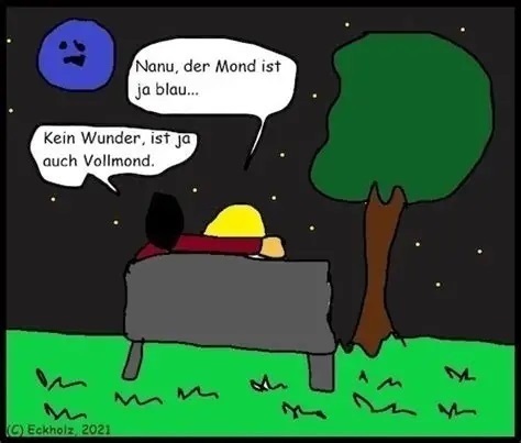 Cartoon: Vollmond... (medium) by Pummel tagged mond,vollmond,blau,nacht,mann,frau,liebe,romantik,beziehung,romanze