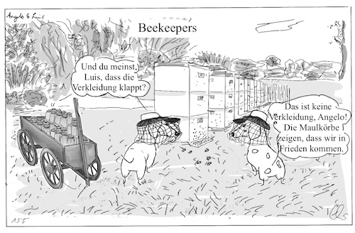 Cartoon: Beekeeper (medium) by ChrisHolt tagged outfits,dackelsicht