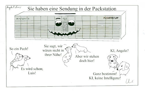Cartoon: Kleine Probleme (medium) by ChrisHolt tagged packstation,alltägliches