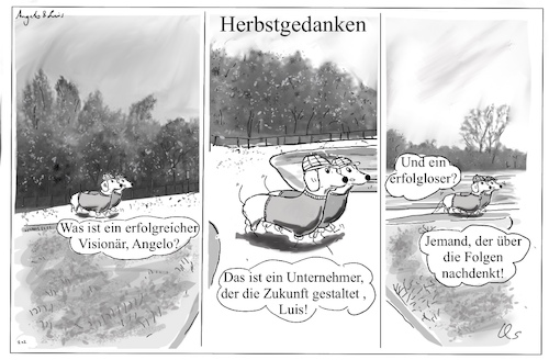 Cartoon: Visionäre (medium) by ChrisHolt tagged nachhaltigkeit,dackelsicht