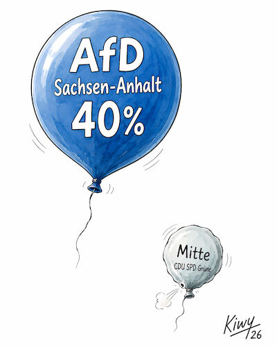 Cartoon: Die Luft wird dünn (medium) by fkiwy tagged afd,sachsen,anhalt,landtagswahl,politik,parteien,mitte,umfrage,afd,sachsen,anhalt,landtagswahl,politik,parteien,mitte,umfrage